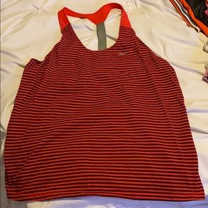 Medium red and black striped Nike Dri Fit tank